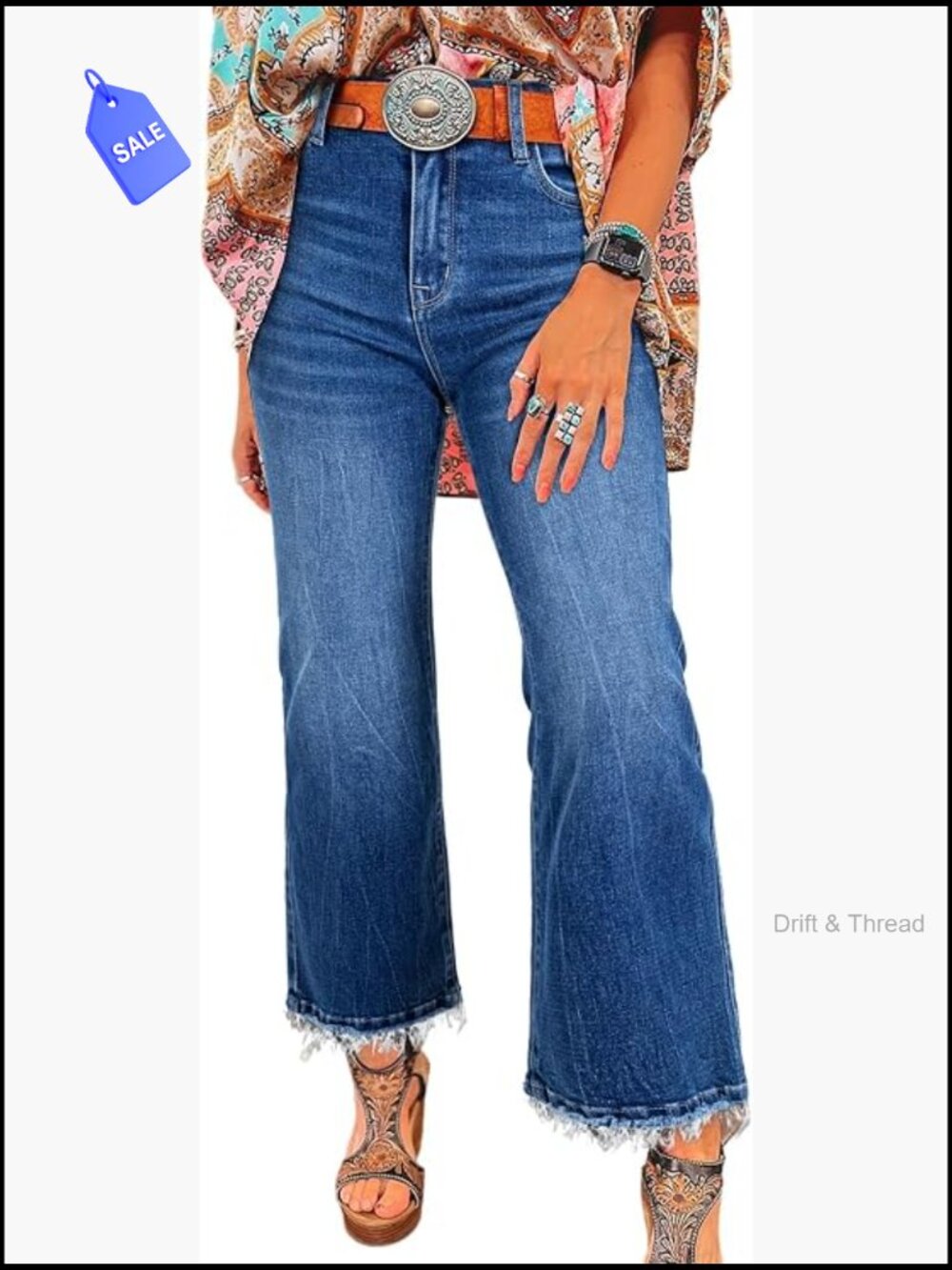 High Waisted Flared Jeans Retro Wide Leg Stretchy Denim